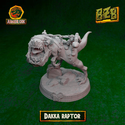 Dakka Squigoraptor, Jurazzik Ork, Movie-inspired Orkish Menace Sculpted by Big Zkreen Boyz, Grimdark Compatible, Scaled for Sci-Fi Wargames