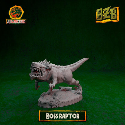 Boss Squigoraptor, Jurazzik Ork, Movie-inspired Orkish Menace Sculpted by Big Zkreen Boyz, Grimdark Compatible, Scaled for Sci-Fi Wargames