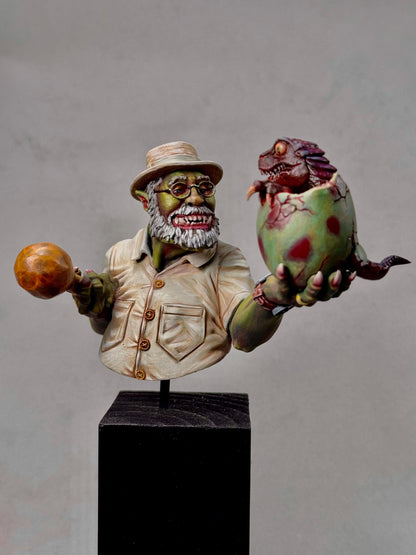 Hammork and da Dino - Bust, Jurazzik Ork, Movie-inspired Orkish Menace Sculpted by Big Zkreen Boyz, Grimdark Compatible, for Sci-Fi Wargames