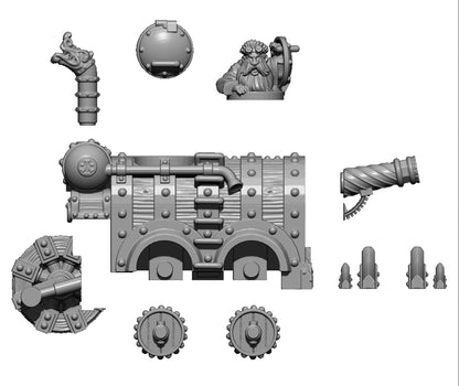 Dwarf Tank, Fantasy Skirmish Miniatures by MoM Miniatures, perfect for Fantasy Wargames and RPGs