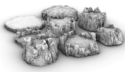 Buttes with Cave Options by GameScape3D - 3D Printed Tabletop Terrain, Perfect for Wargames, Board Games, Role Playing Games
