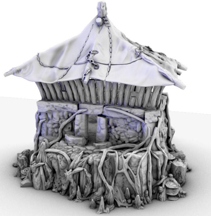 Goblin Swamp Clan House 3 stories by GameScape3D - 3D Printed Tabletop Terrain, Perfect for Wargames, Board Games, RPGs