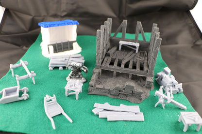 Full Construction Site and Partial Building by GameScape3D - 3D Printed Tabletop Terrain, Perfect for Wargames, Board Games, RPGs