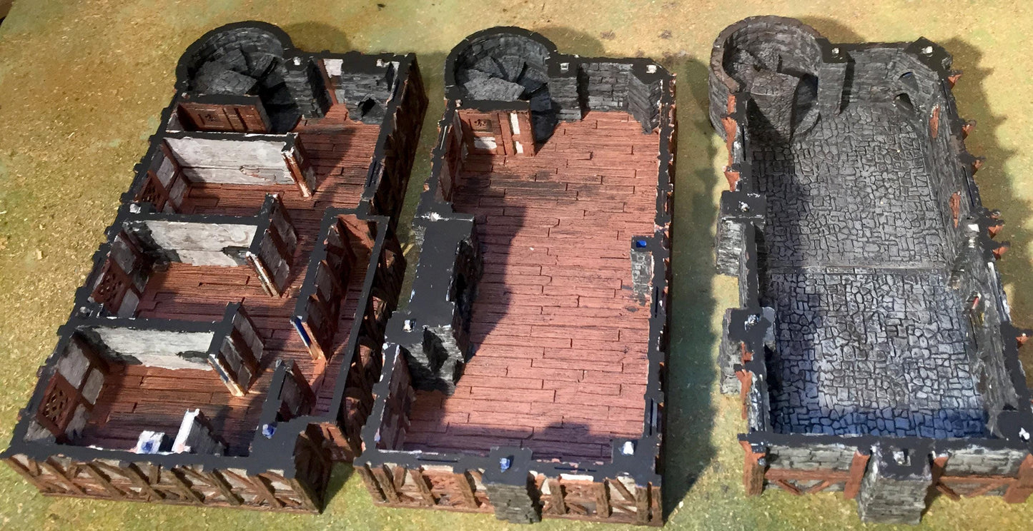 Large 3 Story Inn by GameScape3D - 3D Printed Tabletop Terrain, Perfect for Wargames, Board Games, RPGs