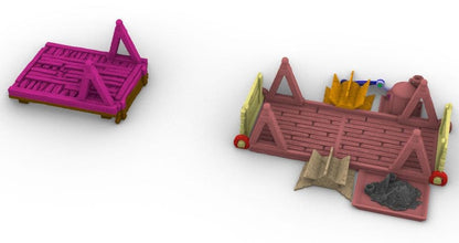 Darkage River Steam Ferry by GameScape3D - 3D Printed Tabletop Terrain, Perfect for Wargames, Board Games, RPGs