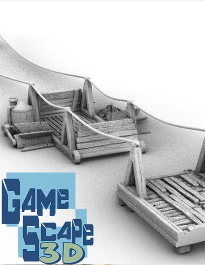 Darkage River Steam Ferry by GameScape3D - 3D Printed Tabletop Terrain, Perfect for Wargames, Board Games, RPGs