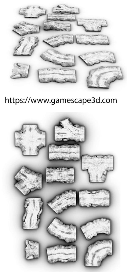 Simple Dirt Road - 3D Printed Tabletop Terrain, Perfect for Wargames, Board Games, Role Playing Games