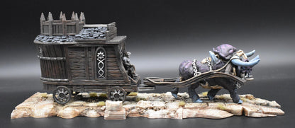 Merchant Wagon and Dire OX by GameScape3D - 3D Printed Tabletop Terrain, Perfect for Wargames, RPGs