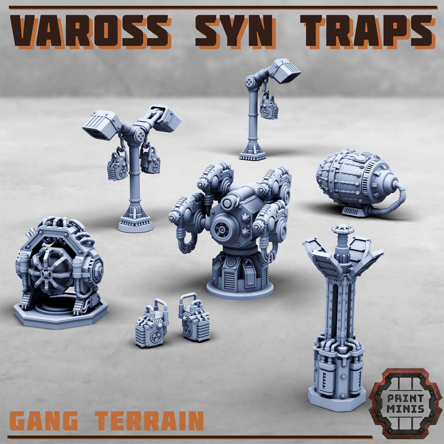 The Purifier Gang Traps -  Sci-Fi Grimdark City Skirmish Warfare Purifier Mercenaries by Print Minis