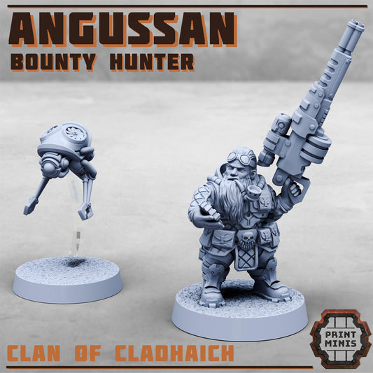 Angussan, Bounty Hunter - Clan of Cladhaich -  Sci-Fi Grimdark Space Dwarf Mercenaries by Print Minis