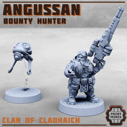Angussan, Bounty Hunter - Clan of Cladhaich -  Sci-Fi Grimdark Space Dwarf Mercenaries by Print Minis