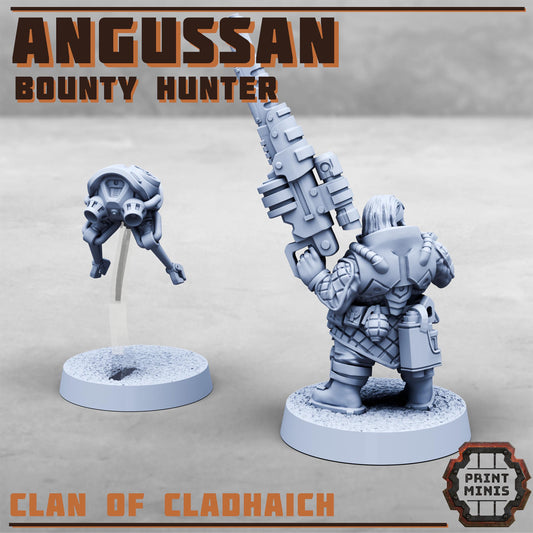 Angussan, Bounty Hunter - Clan of Cladhaich -  Sci-Fi Grimdark Space Dwarf Mercenaries by Print Minis