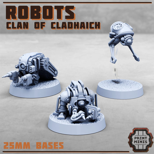 Little Robots - Clan of Cladaich pets - Sci-Fi Grimdark Space Dwarf Mercenaries by Print Minis