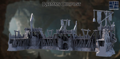 Ratman Outpost- Tabletop Terrain - 28 MM, Tabletop 3D Printed Terrain by MiniatureLand, Perfect for Wargaming and RPGs