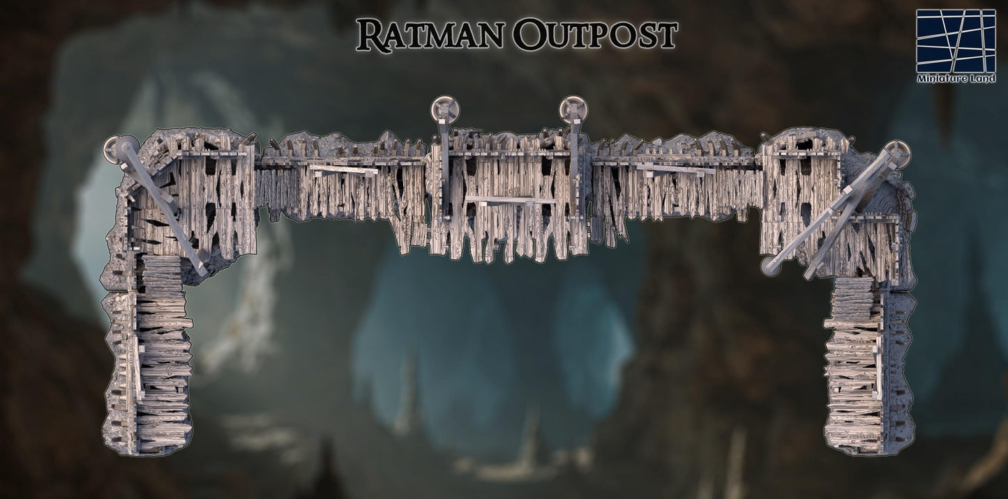 Ratman Outpost- Tabletop Terrain - 28 MM, Tabletop 3D Printed Terrain by MiniatureLand, Perfect for Wargaming and RPGs