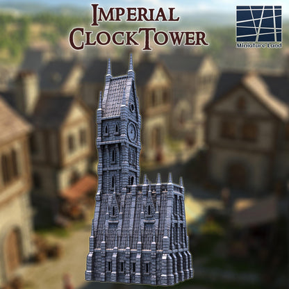 Imperial Clocktower - Tabletop Terrain - 28 MM, Tabletop 3D Printed Terrain by MiniatureLand, Perfect for Wargaming and RPGs