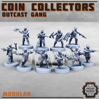 Coin Collectors - Outcast Gang -  Sci-Fi Grimdark  Tax Collector Mercenaries by Print Minis