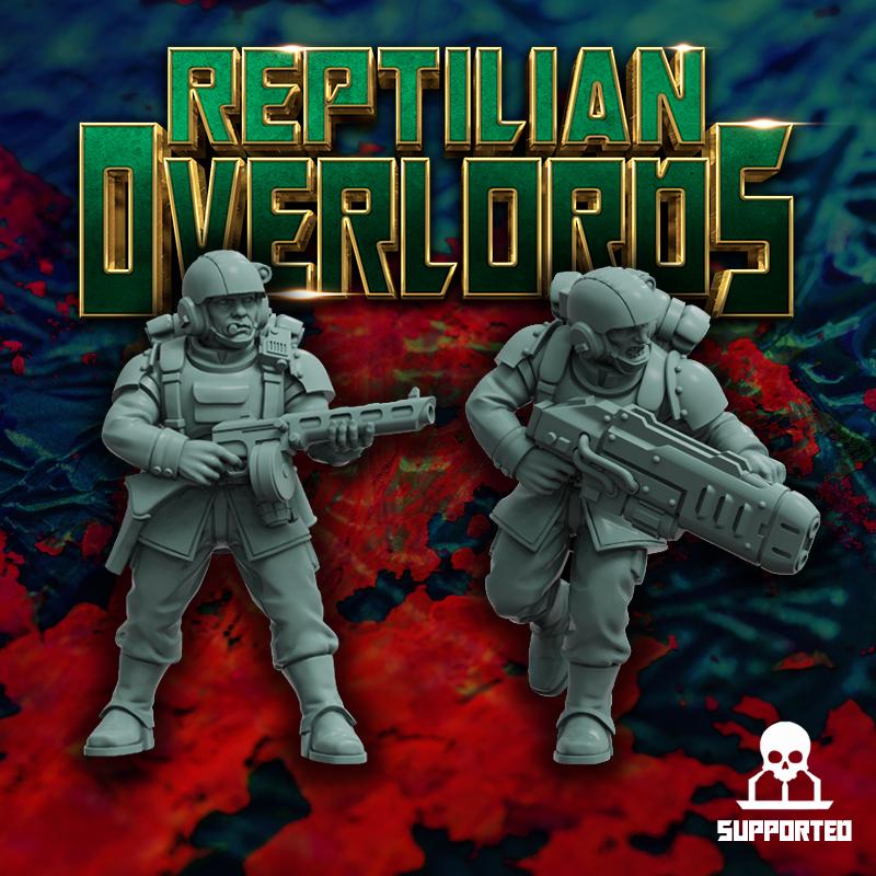 Master Regiment Template Set Miniatures by Reptilian Overlords,  Imperial guard infantry regiment
