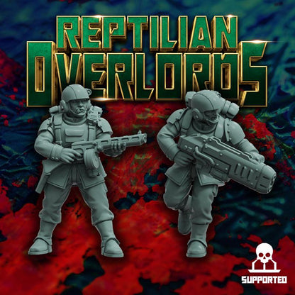 Master Regiment Template Set Miniatures by Reptilian Overlords,  Imperial guard infantry regiment