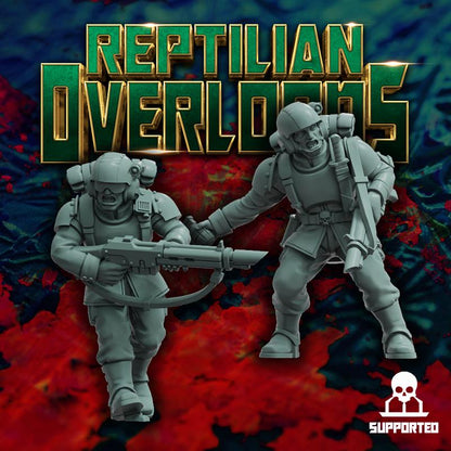Master Regiment Template Set Miniatures by Reptilian Overlords,  Imperial guard infantry regiment