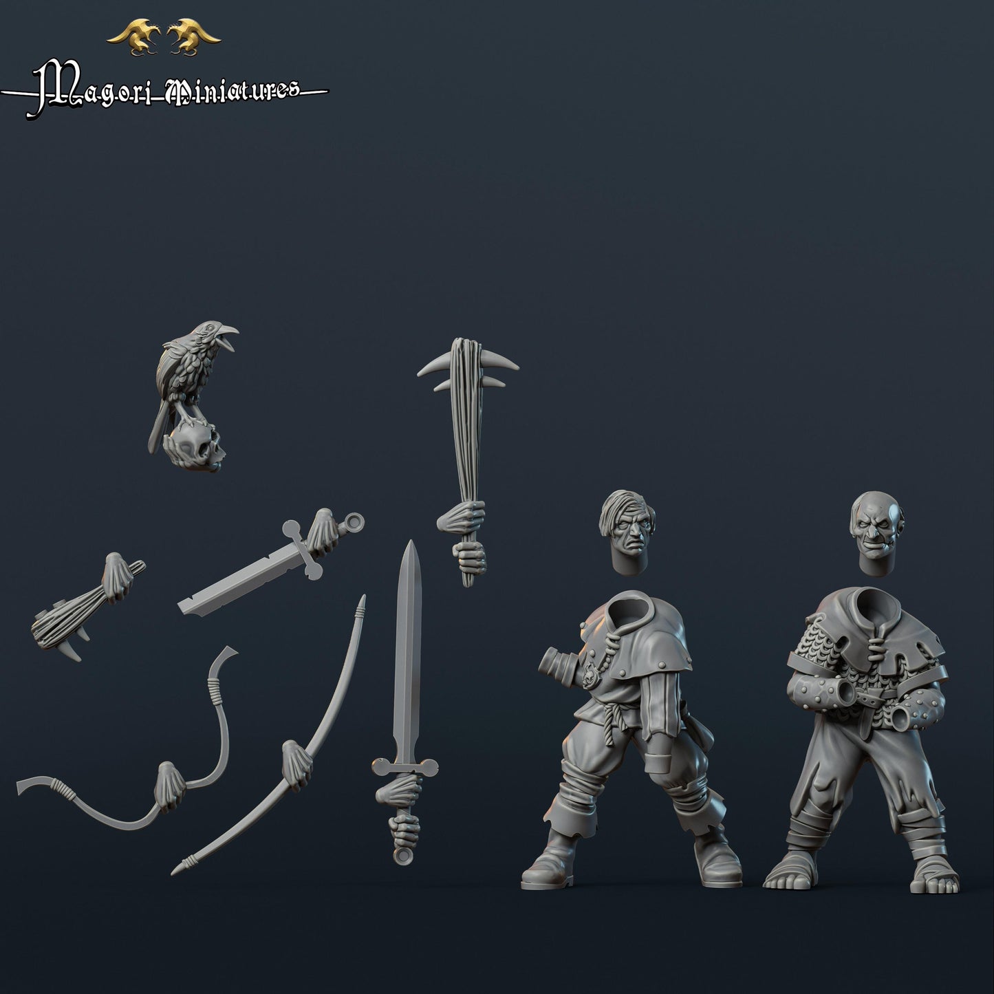 Undead Warband, Zombies and Dregs, Fantasy Skirmish Miniatures by Magori Miniatures, perfect for Fantasy Wargames and RPGs