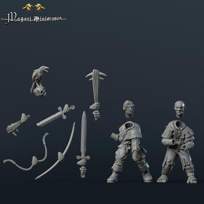 Undead Warband, Zombies and Dregs, Fantasy Skirmish Miniatures by Magori Miniatures, perfect for Fantasy Wargames and RPGs