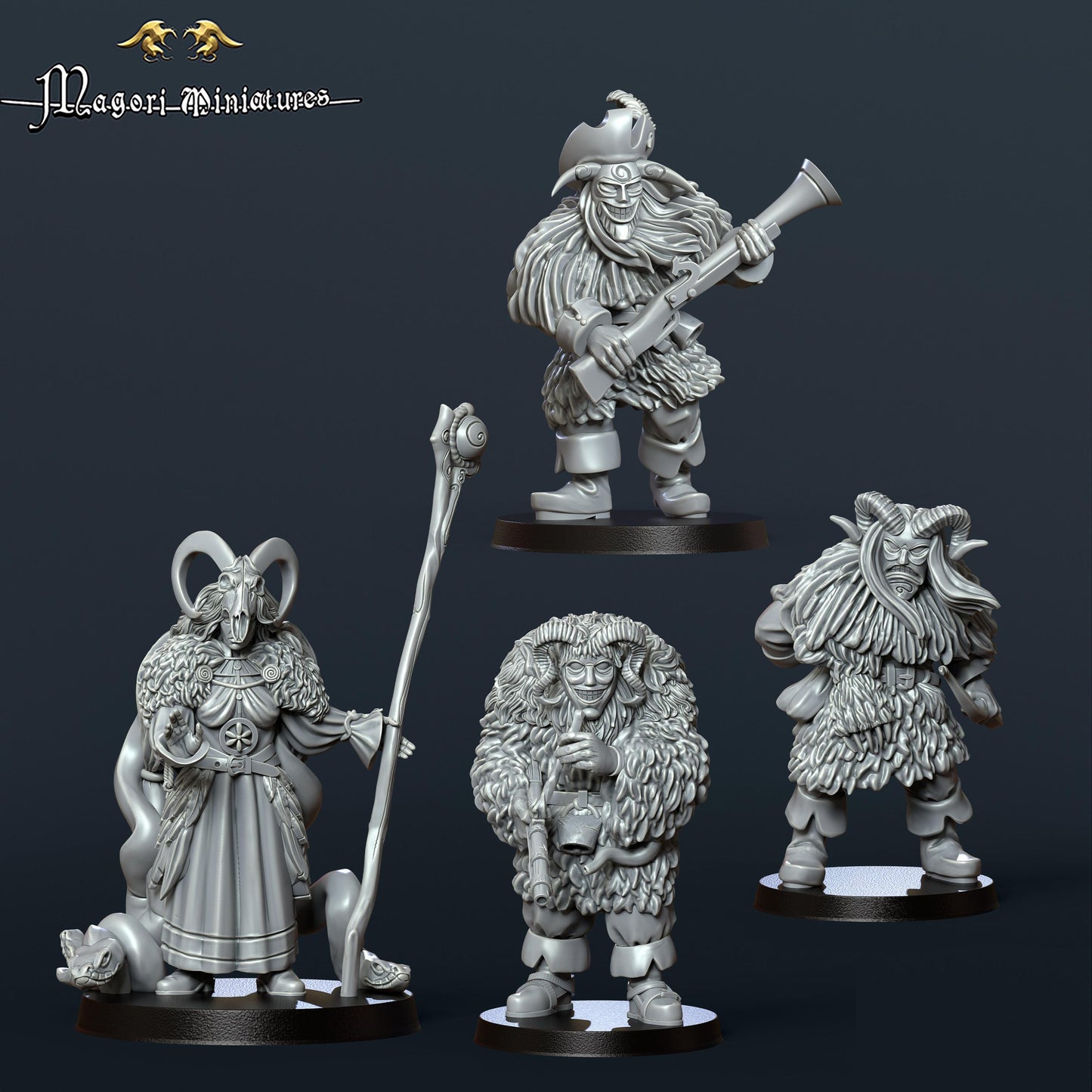 Grimdark forestdwellers, Fantasy Skirmish Miniatures by Magori Miniatures, perfect for Fantasy Wargames and RPGs