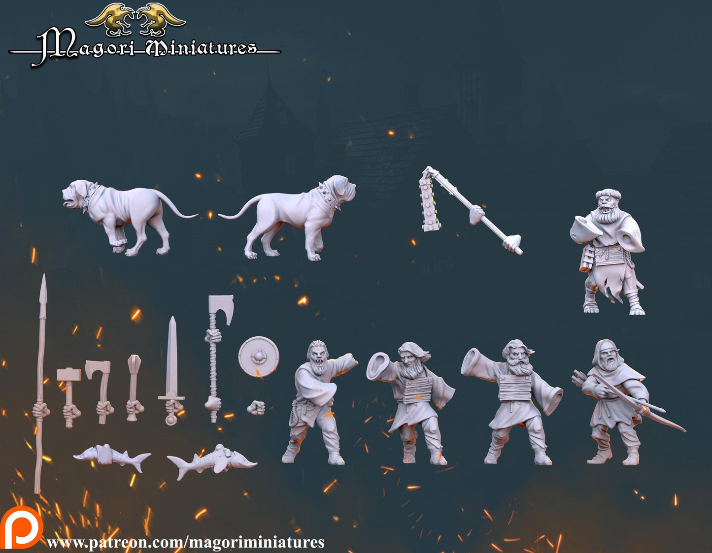 Witch Hunter Warband, Fantasy Skirmish Miniatures by Magori Miniatures, perfect for Fantasy Wargames and RPGs