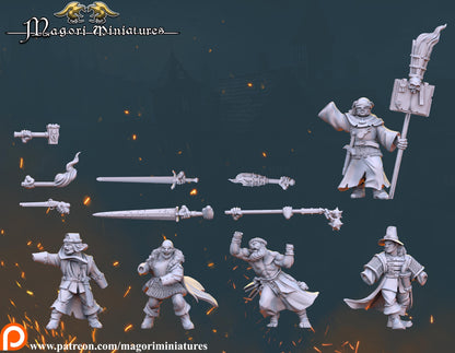 Witch Hunter Warband, Fantasy Skirmish Miniatures by Magori Miniatures, perfect for Fantasy Wargames and RPGs