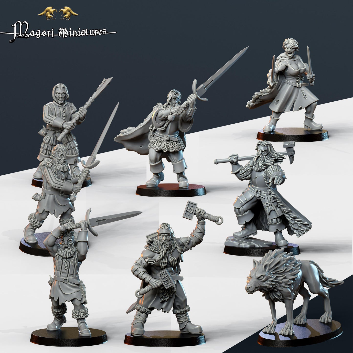 Band of the Wolf, Fantasy Skirmish Miniatures by Magori Miniatures, perfect for Fantasy Wargames and RPGs