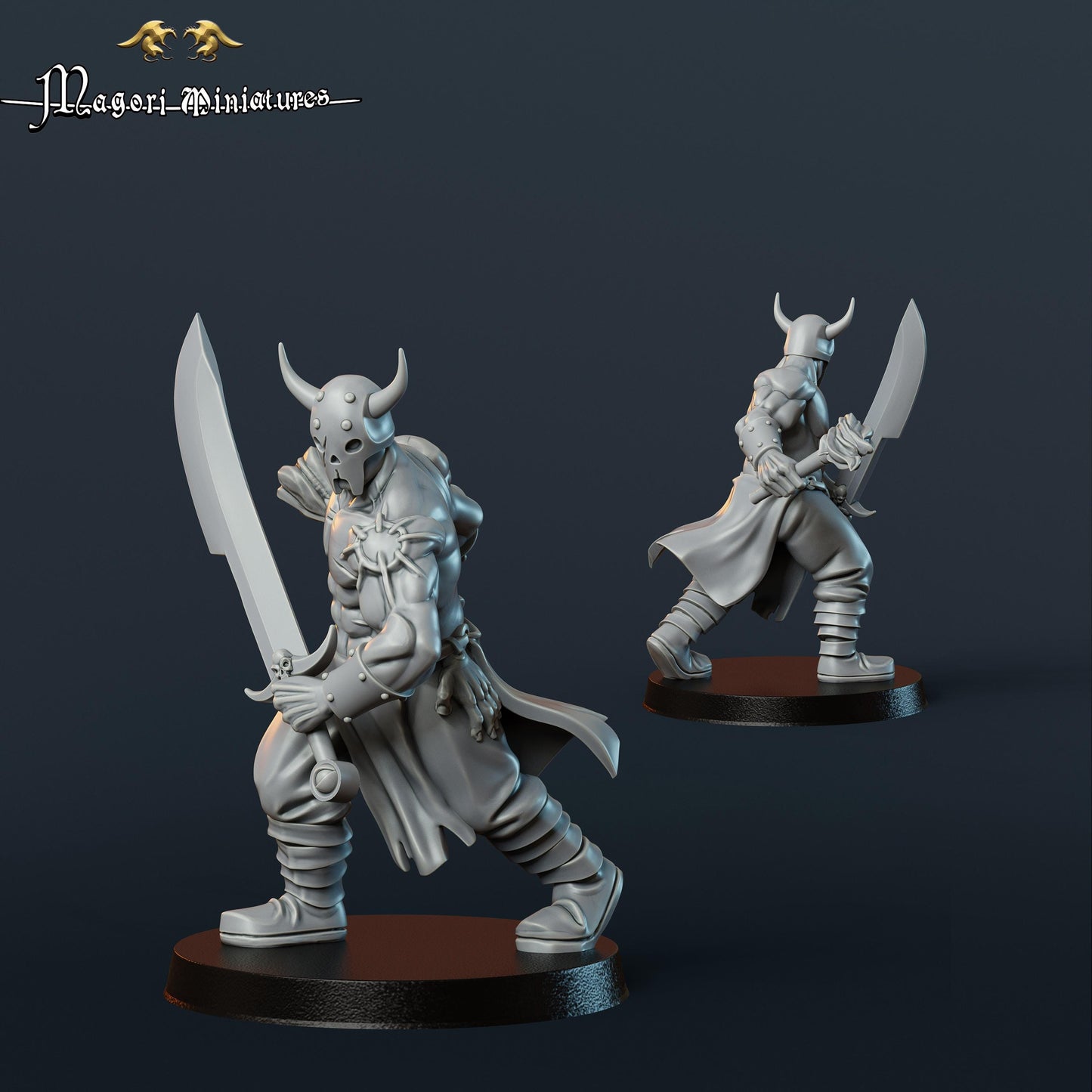 Grimdark cultists, Fantasy Skirmish Miniatures by Magori Miniatures, perfect for Fantasy Wargames and RPGs