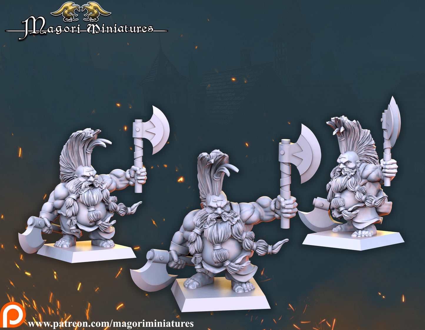 Dwarven Treasure Hunter Warband, Fantasy Skirmish Miniatures by Magori Miniatures, perfect for Fantasy Wargames and RPGs