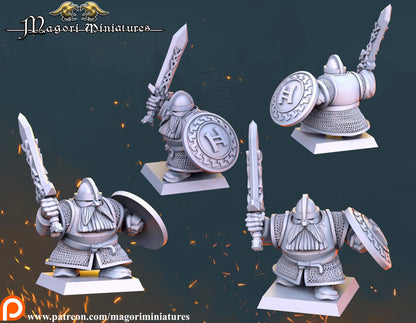 Dwarven Treasure Hunter Warband, Fantasy Skirmish Miniatures by Magori Miniatures, perfect for Fantasy Wargames and RPGs