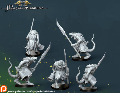 Ratfolk Warband , Fantasy Skirmish Miniatures by Magori Miniatures, perfect for Fantasy Wargames and RPGs