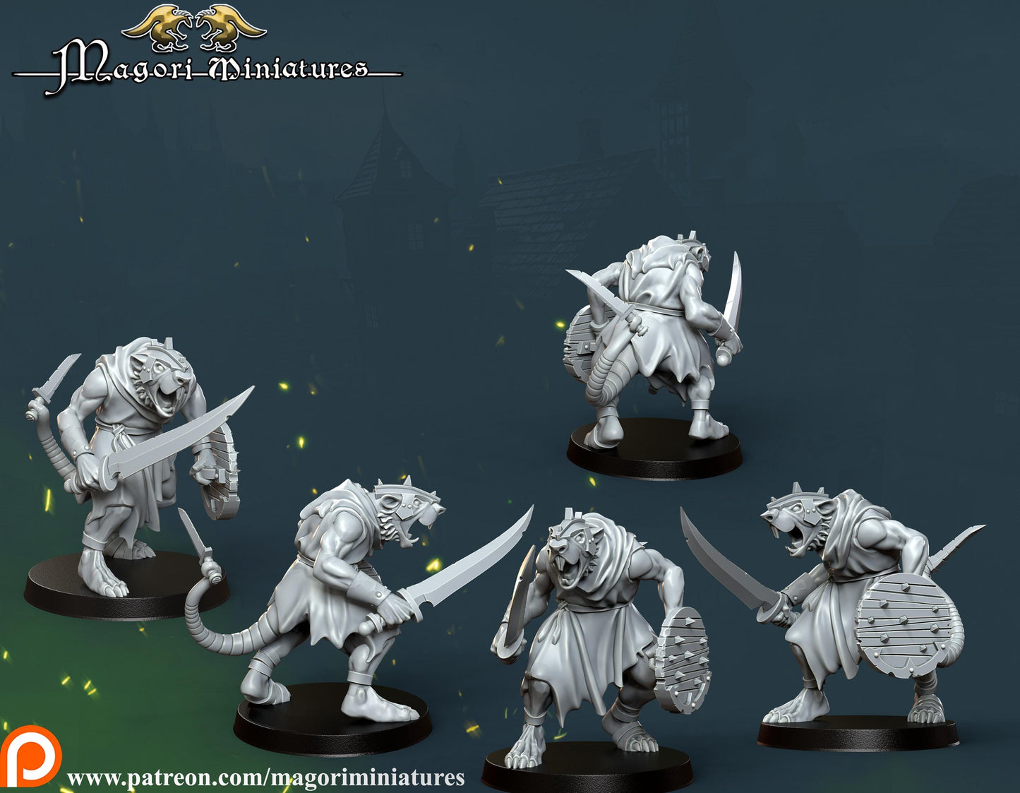 Ratfolk Warband , Fantasy Skirmish Miniatures by Magori Miniatures, perfect for Fantasy Wargames and RPGs