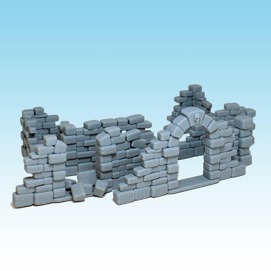 Ruined Walls, Fantasy Skirmish Miniatures by MoM Miniatures, perfect for Fantasy Wargames and RPGs