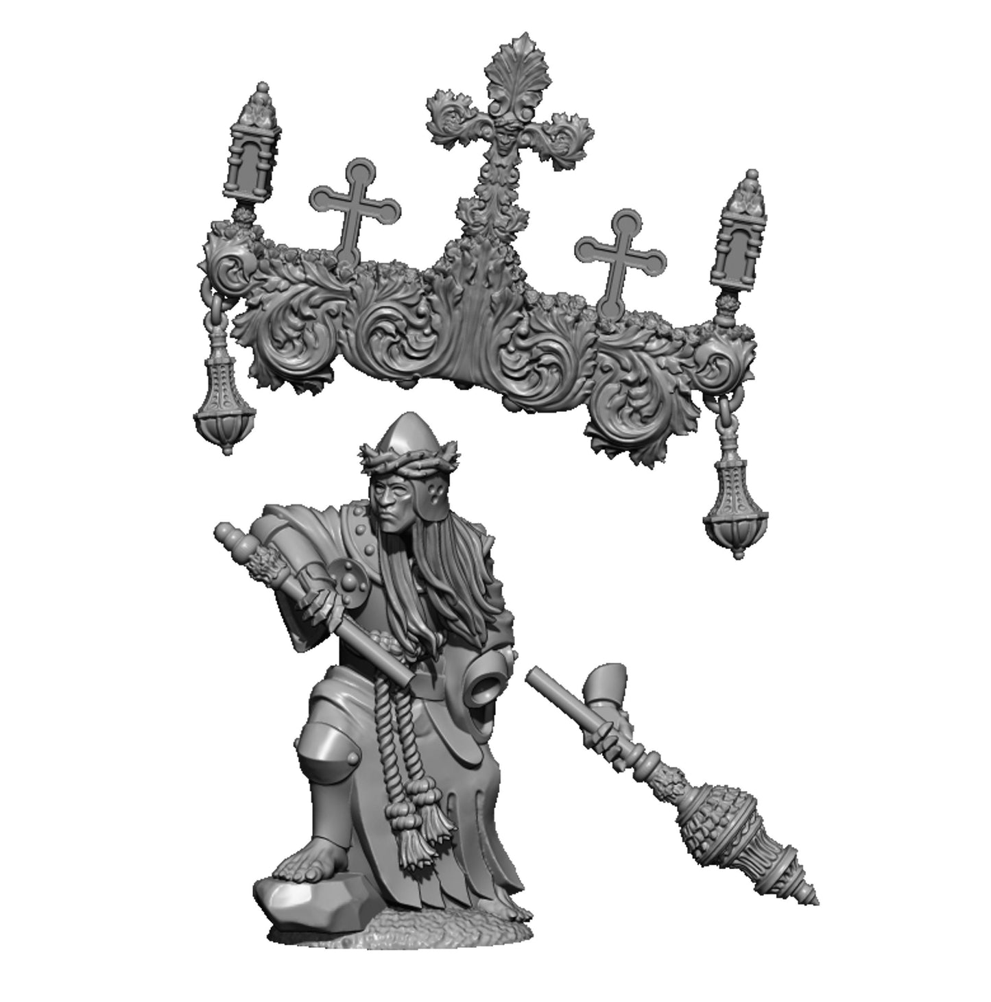 Giant of the Holy Cross, Fantasy Skirmish Miniatures by MoM Miniatures, perfect for Fantasy Wargames and RPGs