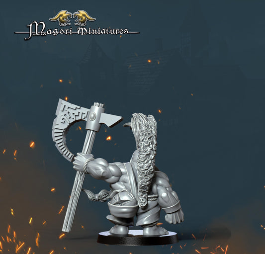 Dwarf Slayer, Fantasy Skirmish Miniatures by Magori Miniatures, perfect for Fantasy Wargames and RPGs