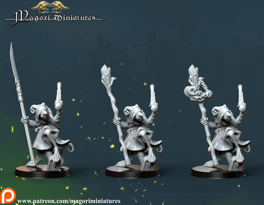 Ratfolk Sorcerer, Fantasy Skirmish Miniatures by Magori Miniatures, perfect for Fantasy Wargames and RPGs