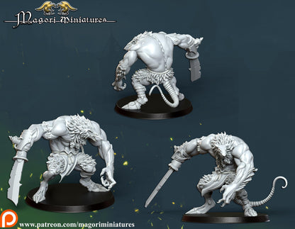 Rat Ogre, Fantasy Skirmish Miniatures by Magori Miniatures, perfect for Fantasy Wargames and RPGs