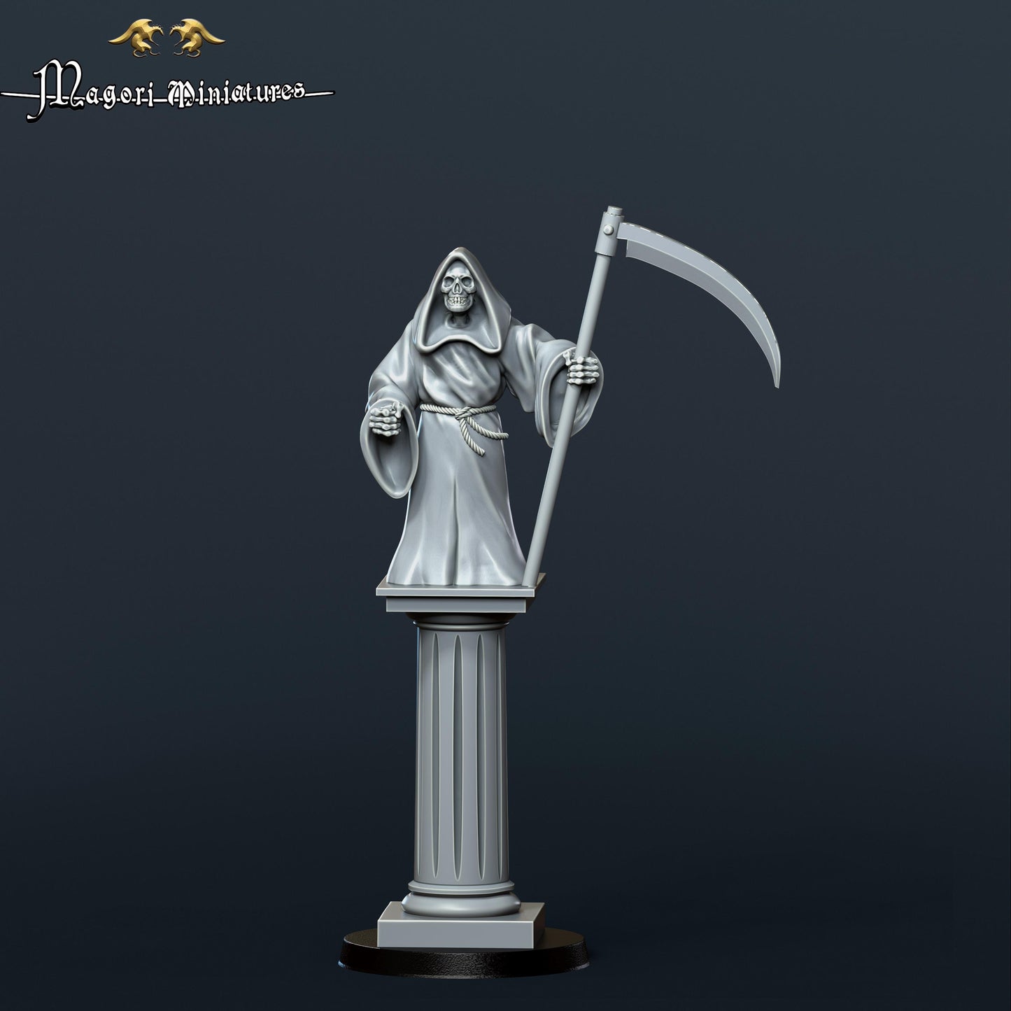 Grim Reaper Statue, Fantasy Skirmish Scatter Terrain by Magori Miniatures, perfect for Fantasy Wargames and RPGs
