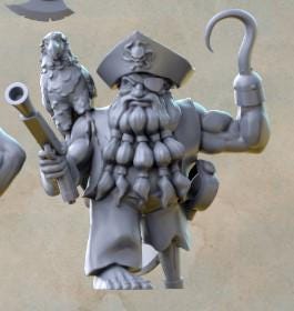 Dwarven Pirate Crew, Fantasy Skirmish Miniatures by Magori Miniatures, perfect for Fantasy Wargames and RPGs