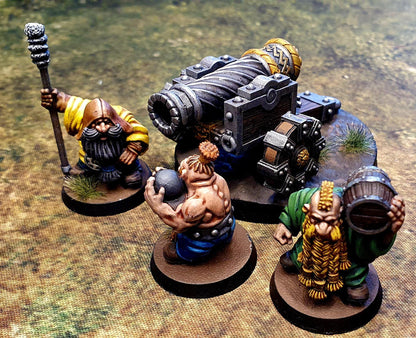 Dwarf Cannon, Fantasy Skirmish Miniatures by MoM Miniatures, perfect for Fantasy Wargames and RPGs