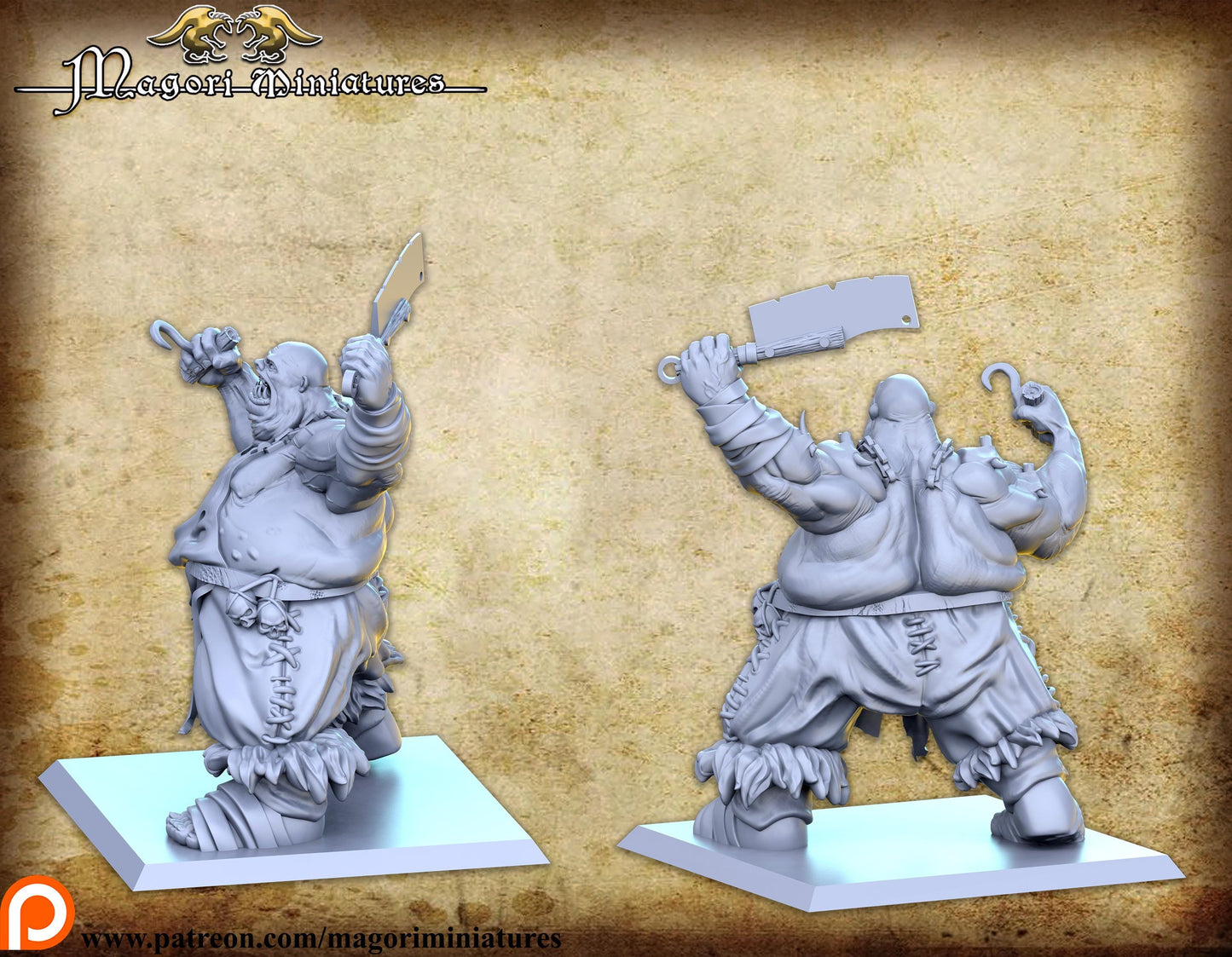 Ogre Butcher, Fantasy Miniatures by Magori Miniatures, perfect for Fantasy Wargames and RPGs