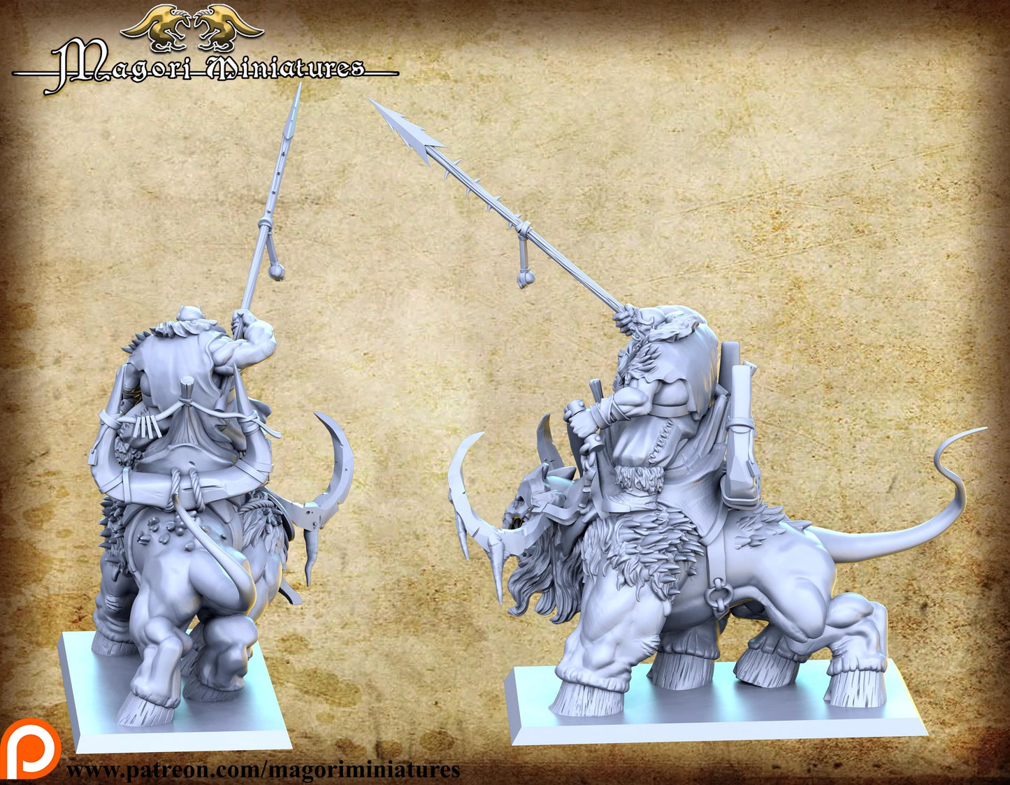 Stone Beast Ogre Rider, Fantasy Miniatures by Magori Miniatures, perfect for Fantasy Wargames and RPGs