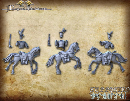 Pistolier Riders, Fantasy Skirmish Miniatures by Magori Miniatures, perfect for Fantasy Wargames and RPGs