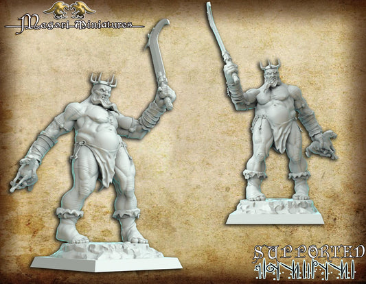 Giant king and Cyclops kit, Fantasy Miniatures by Magori Miniatures, perfect for Fantasy Wargames and RPGs