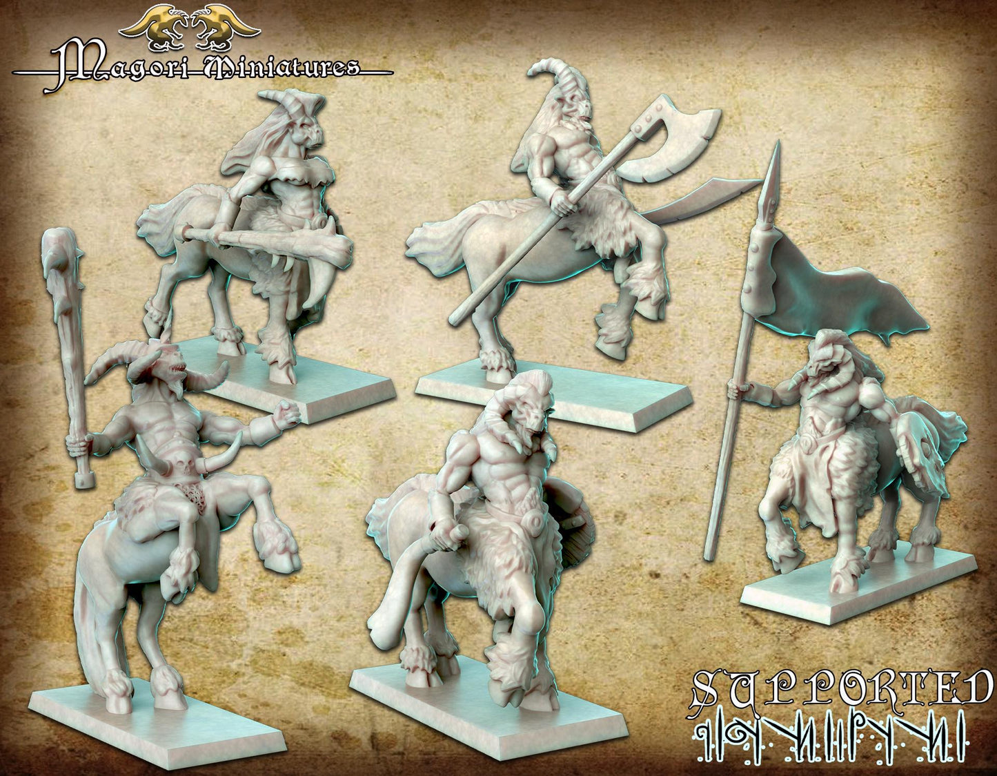 Modular Centaur Squad, Fantasy Miniatures by Magori Miniatures, perfect for Fantasy Wargames and RPGs