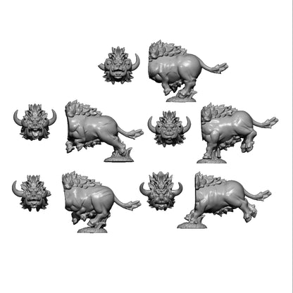 Beastly Pigs, Fantasy Skirmish Miniatures by MoM Miniatures, perfect for Fantasy Wargames and RPGs