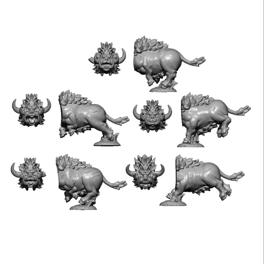 Beastly Pigs, Fantasy Skirmish Miniatures by MoM Miniatures, perfect for Fantasy Wargames and RPGs